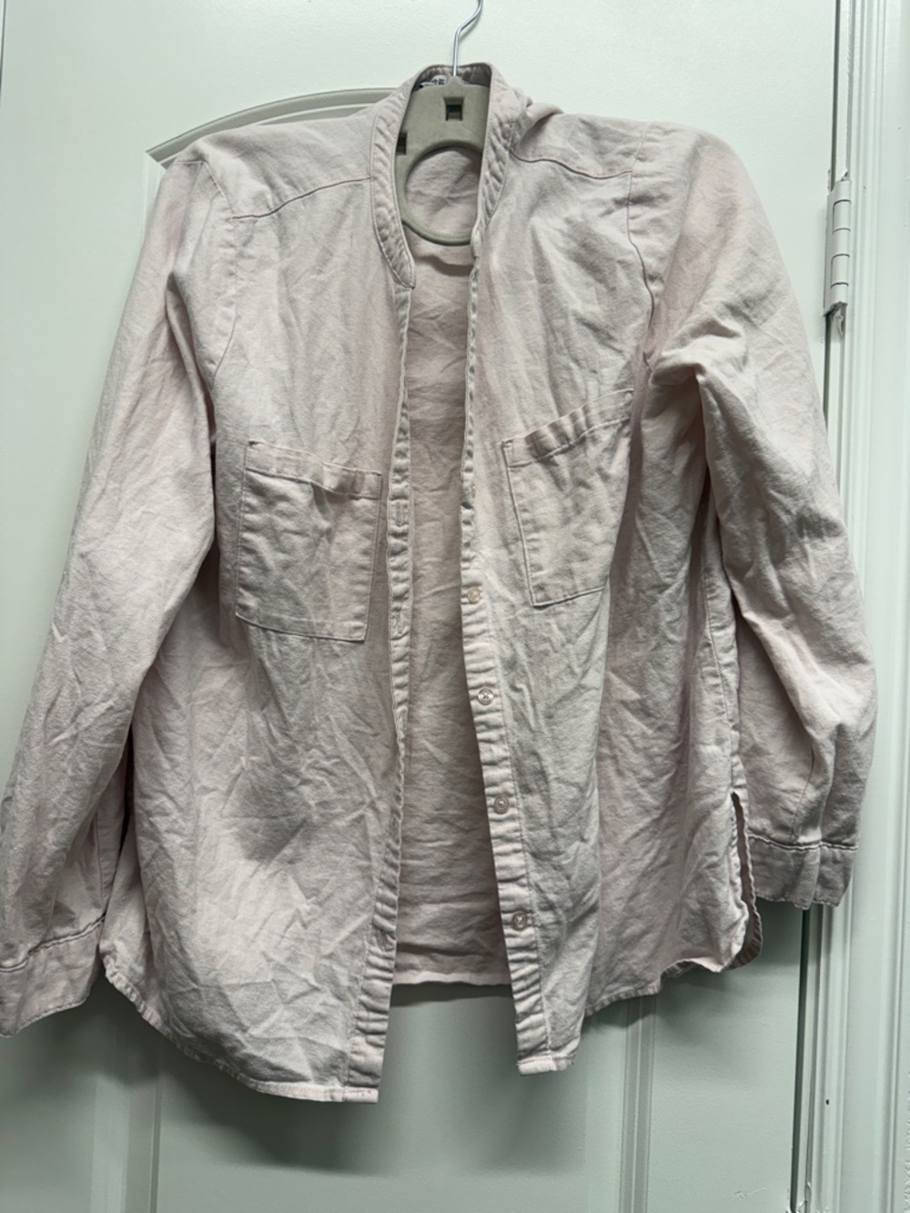 Nine West Pale Pink Button-Front Jean Jacket